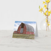 Rustieke Rode Schuur Kaart (Gele Bloem)