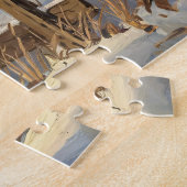 Rustieke rode schuur Kardinaal Bird Farmhouse Legpuzzel (Zijkant)