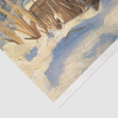 Rustieke Rode Schuur Kardinaal Vogel Boerderij Dec Tissuepapier (Detail)