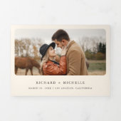 Rustieke Rode Schuur Land Boerderij QR Code Bruilo Drieluik Uitnodiging (Cover)