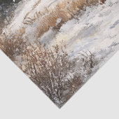 Rustieke Rode Schuur Winter Schilderachtig Art Dec Tissuepapier (Detail)