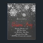 Rustieke Rode Sneeuwvlok Krijtbord Kerstfeest Kaart<br><div class="desc">rustiek wit krijt met rode tekst sneeuwvlok krijtbord kerstfeest uitnodiging. Deze eenvoudige elegante zwarte en rode sneeuwvlok kerstfeest uitnodiging is gemakkelijk aangepast voor uw evenement door het toevoegen van uw gegevens in de lettertype stijl en formulering van uw keuze.</div>