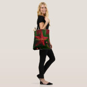 Rustieke Rode Ster Kerst Gezellige Canvas tas (Op model)