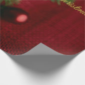 Rustieke Rode Ster & Pine Christmas Wrapping Paper Cadeaupapier (Hoek)