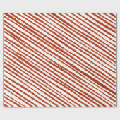 Rustieke rode strepen Kerst Wrapping Cadeaupapier (Vlak)