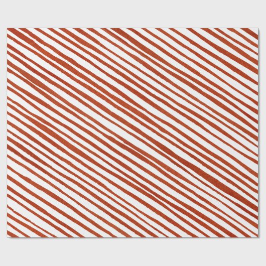 Rustieke rode strepen Kerst Wrapping Cadeaupapier (Vlak)
