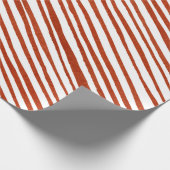 Rustieke rode strepen Kerst Wrapping Cadeaupapier (Hoek)