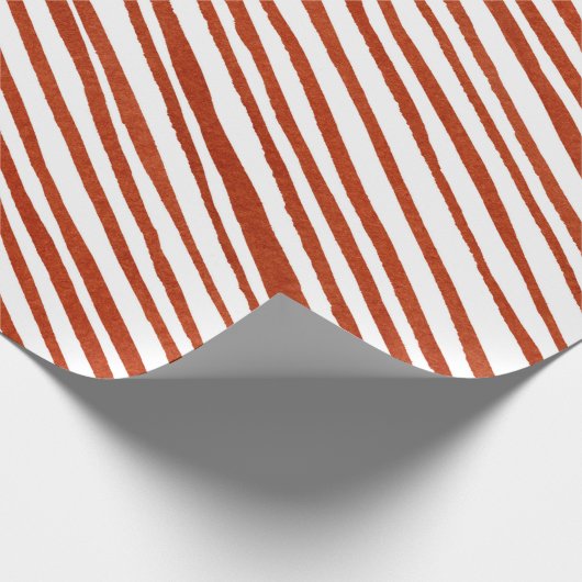 Rustieke rode strepen Kerst Wrapping Cadeaupapier (Hoek)