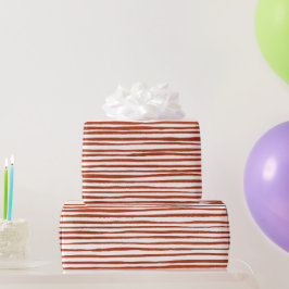 Rustieke rode strepen Kerstmis Cadeaupapier