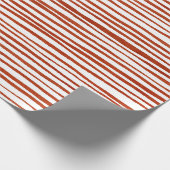 Rustieke rode strepen Kerstmis Cadeaupapier (Hoek)