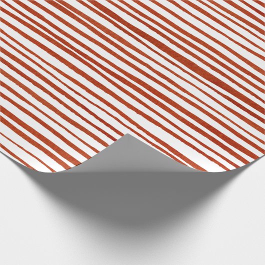 Rustieke rode strepen Kerstmis Cadeaupapier (Hoek)