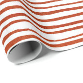 Rustieke rode strepen Kerstmis Cadeaupapier (Rol Hoek)