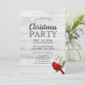Rustieke rode vogel Holly Wood Vakantie Party Kaart (Staand voorkant)