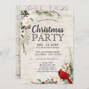 Rustieke rode vogel winter groen berken feest kaart