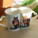 Rustieke rode vossen, gepersonaliseerde namen van  loversmokken<br><div class="desc">Zijn en haar hartvormig,  gepersonaliseerde koffiebroodjes zijn perfect voor een uniek citaat/gezegde,  of een grappige boodschap. Voeg gemakkelijk een naam of een monogram toe. Rood,  goud,  evergroene waterverf is perfect voor een Valentijnse,  bruiloft,  verjaardag,  newlyweds of verjaardagscadeau. Cute red fox-koffiehandjes zijn veelzijdig voor thema's als bijtende,  bos- en bosgebieden.</div>