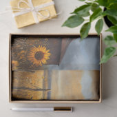 Rustieke rode vrachtwagen met pompoenen en zonnebl tissuepapier (Geschenk)