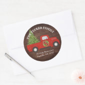 Rustieke  rode vrachtwagen retour adres label (Envelop)