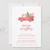 Rustieke Rode Vrachtwagen Vakantie Party Kaart (Voorkant)