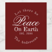 Rustieke rode vrede op aarde gepersonaliseerd wijn etiket (Enkel label)