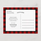 Rustieke rode vrolijke kerst 3 foto collage feestdagenkaart (Achterkant)