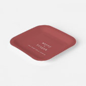 Rustieke rode vrolijkheid + heldere familienaam Ke Papieren Bordje (Gebogen)