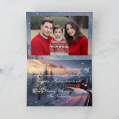 Rustieke Rode Waterverf Kersttrolley Foto Kaart (Binnen)