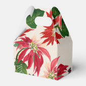 Rustieke Rode Waterverf Poinsettia Bloemengroen Bedankdoosjes (Achterkant)