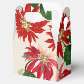 Rustieke Rode Waterverf Poinsettia Bloemengroen Bedankdoosjes (Geopend)