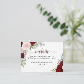 Rustieke Rode Waterverf Rozen Bruiloft Website Informatiekaartje (Staand voorkant)