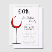 Rustieke rode wijn 60e verjaardagsfeest vellum uitnodigingen (Offset)
