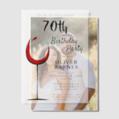 Rustieke rode wijn 70ste verjaardag vellum uitnodigingen (Offset (Koppel))