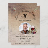 Rustieke Rode Wijn Glas Olijf 50ste Verjaardag Fot Kaart (Voorkant / Achterkant)