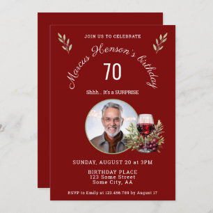 Rustieke Rode Wijn Glas Olijf 50ste Verjaardag Fot Kaart