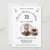 Rustieke Rode Wijn Glas Olijf 50ste Verjaardag Fot Kaart (Voorkant)