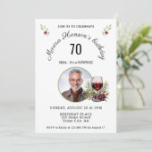 Rustieke Rode Wijn Glas Olijf 50ste Verjaardag Fot Kaart (Staand voorkant)