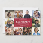 Rustieke Rode Winter Kerstmis 10 Foto's Collage Feestdagenkaart (Voorkant)