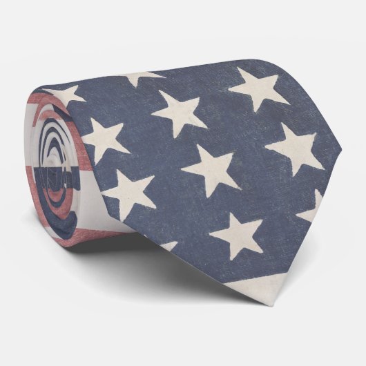 Rustieke rode witte en blauwe vlag stropdas (Opgerold)