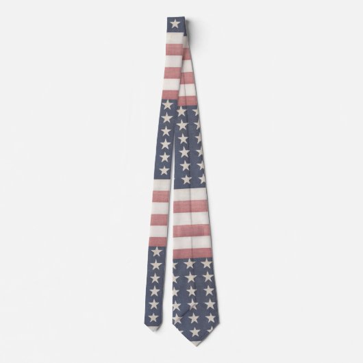 Rustieke rode witte en blauwe vlag stropdas (Achterkant)