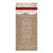 Rustieke Rode Zonnebloem Wedding Programma (Achterkant)