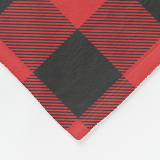 Rustieke rode zwarte boerderij Plaid Fleece Deken (Hoek)