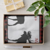 Rustieke Rode Zwarte Buffalo Geruite Eland Kerstmi Tissuepapier (Geschenk)