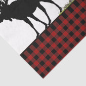 Rustieke Rode Zwarte Buffalo Geruite Eland Kerstmi Tissuepapier (Detail)