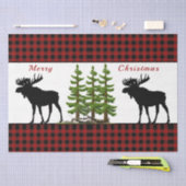 Rustieke Rode Zwarte Buffalo Geruite Eland Kerstmi Tissuepapier (Craft)