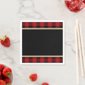 Rustieke Rode Zwarte Buffalo Plaid Verjaardagsfees Servetten (Insitu)