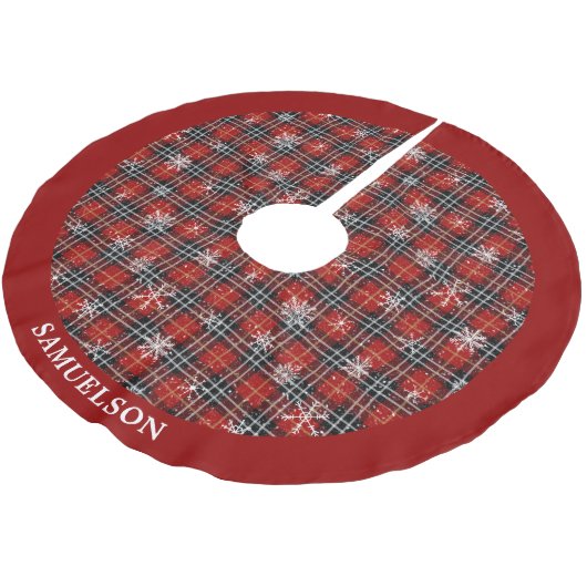 Rustieke rode zwarte geplakte sneeuwvlok gepersona kerstboom rok (Gekanteld)