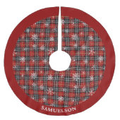 Rustieke rode zwarte geplakte sneeuwvlok gepersona kerstboom rok (Voorkant)