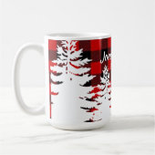 Rustieke rode zwarte plaid, minimalistische pijnbo koffiemok (Links)