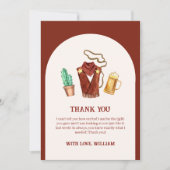 Rustieke Rodeo Cowboy Cactus Bierboog Baby shower Bedankkaart (Voorkant)