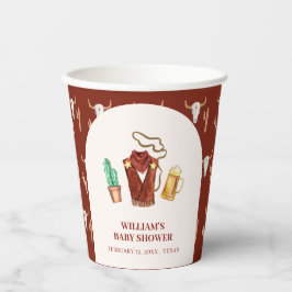 Rustieke Rodeo Cowboy Cactus Bierboog Baby shower Papieren Bekers