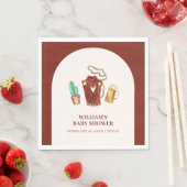 Rustieke Rodeo Cowboy Cactus Bierboog Baby shower Servet (Insitu)